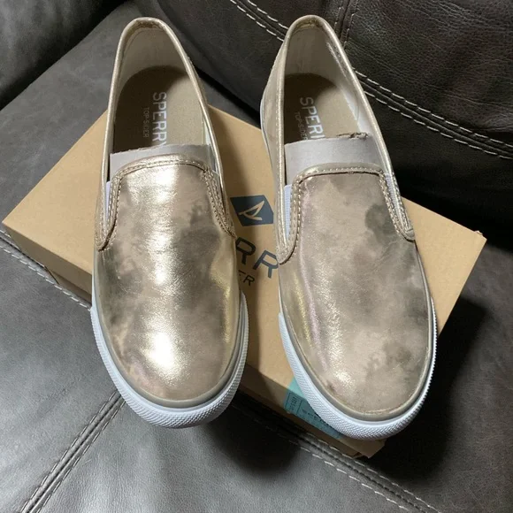 Sperry Gold Women's Slip On Sneakers - Picture 4 of 6